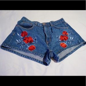 H&m rose embroidered shorts (Coachella collection)
